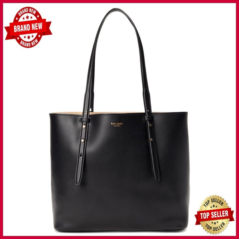 Large Leather Tote with Laptop Pocket, Multiple Compartments, Shoulder Strap